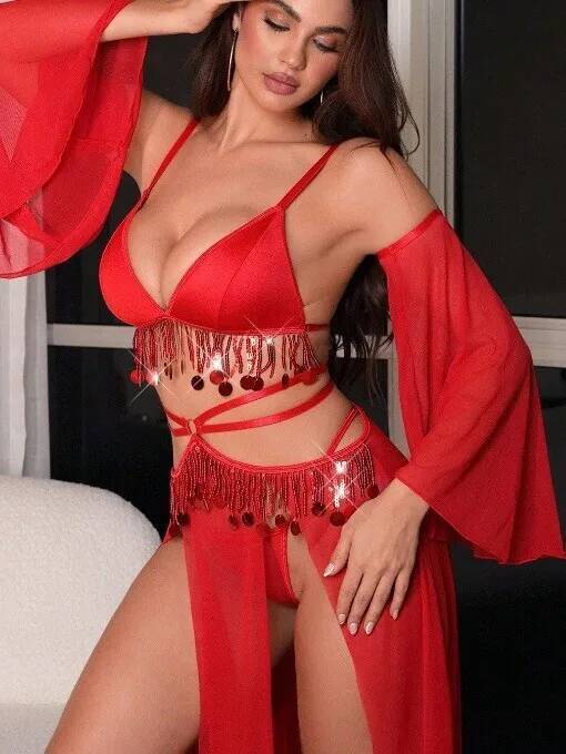 Abito rosso sexy in costume di - Sheer Mesh Bra recensione e prezzo